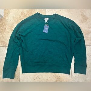 J. Crew emerald sweatshirt - lighter weight. NWT. Small. 100% cotton